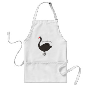 Avental Ilustração de desenho animado de cisne preto