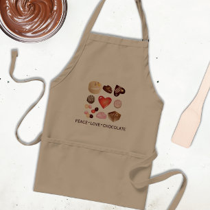 Avental Ilustração Personalizada de Doces de Chocolate P