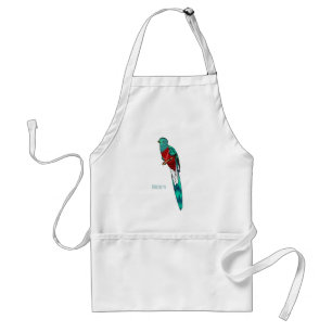Avental Ilustração quetzal de desenho animado de ave respo