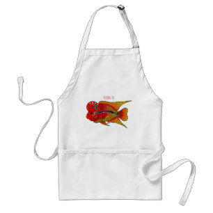 Avental Imagem de desenho animado de peixes-cichlid-Flor