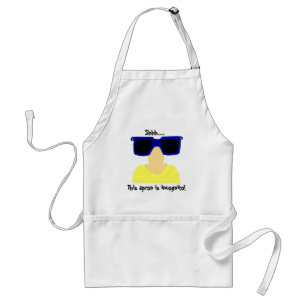 Avental Incognito bigode e óculos Apron