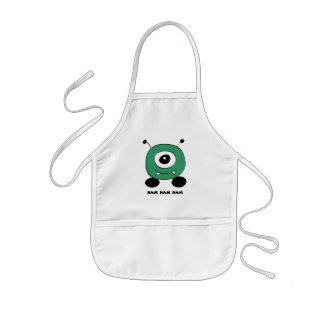 Avental Infantil Alienígena verde engraçada bonito