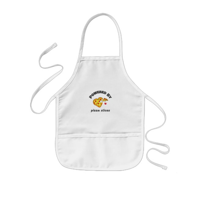 Avental Infantil Alimentado Por Pizza Slices-School Break Apron (Frente)