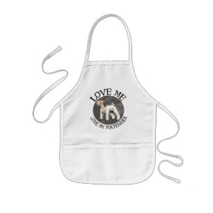 Avental Infantil Ame-me, ame-o meu Fox Terrier