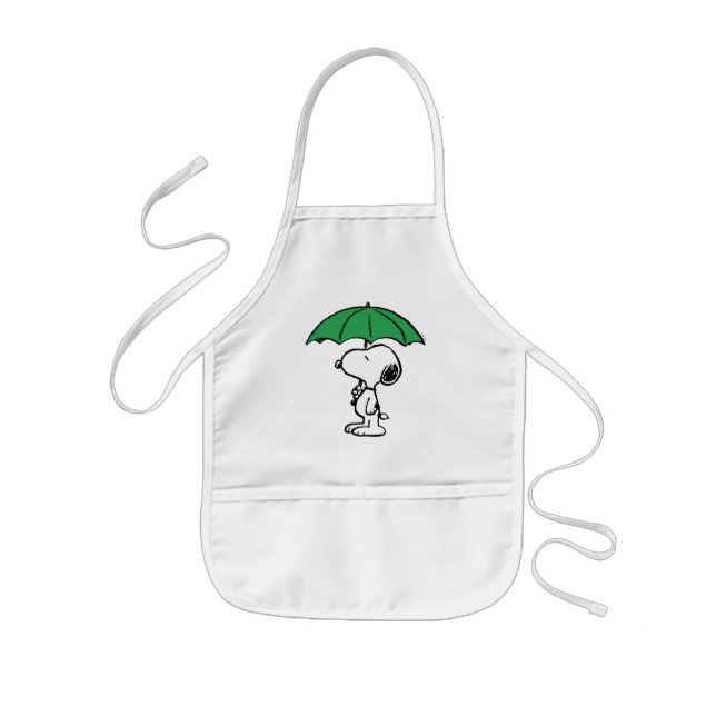 Avental Infantil Amendoins | Snoopy Green Umbrella (Frente)