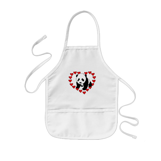 Avental Infantil Amor do urso de panda (Frente)
