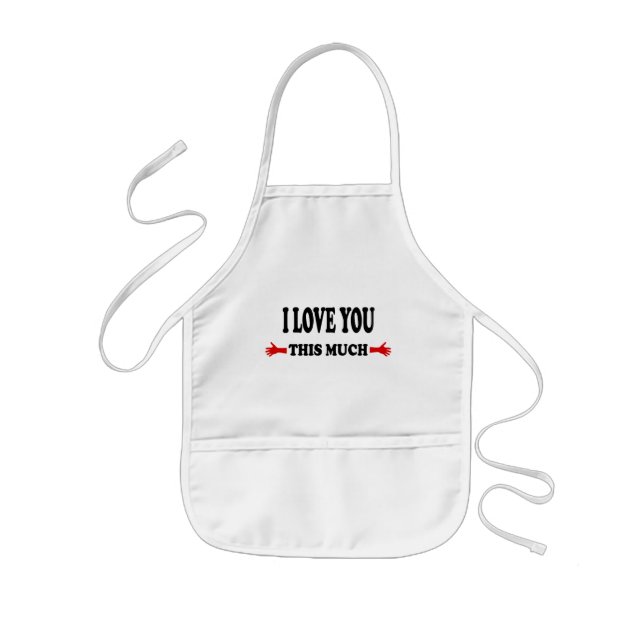 Avental Infantil AMOR! Eu amo você tanto Braços Abertos (Frente)