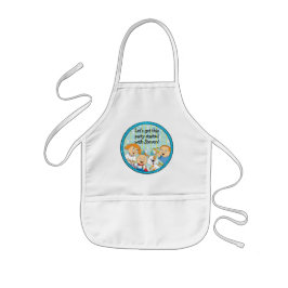 Avental Infantil Apron Children Zeevie e Amigos para Hanukkah Blu