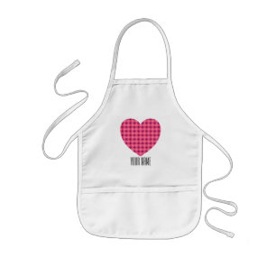 Avental Infantil Apron Coração Rosa de Nome Personalizado