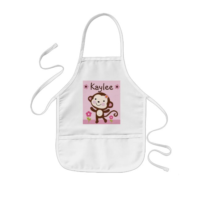Avental Infantil Apron da Criança Macaco-Selva Personalizada (Frente)