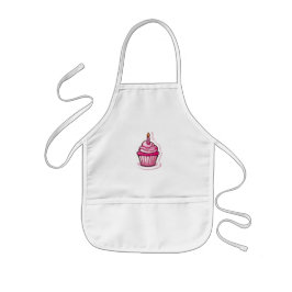 Avental Infantil Apron de Cupcake Rosa-Cor-de-Corte