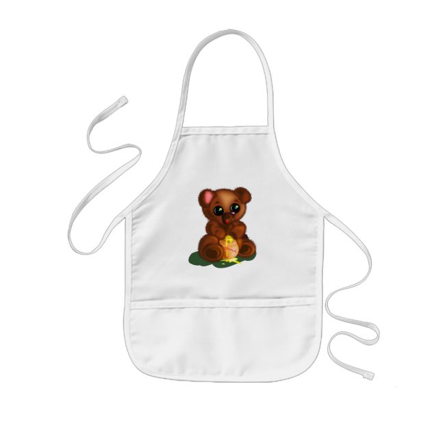 Avental Infantil Apron De Filhos De Urso De Mel Bonito (Frente)
