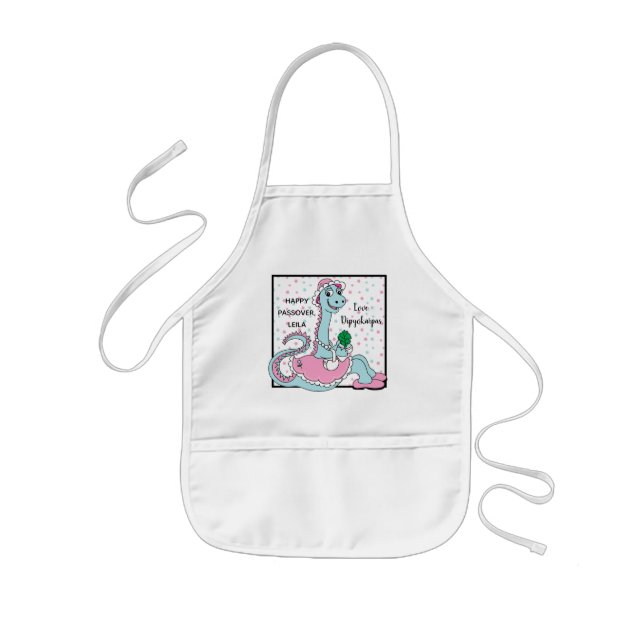 Avental Infantil Apron Dipyokarpas Dinossauro, Crianças de Passagem (Frente)