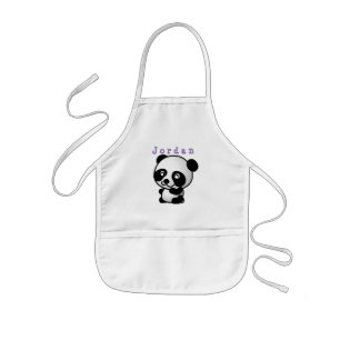 Avental Infantil apron engraçado, animais panda 02.
