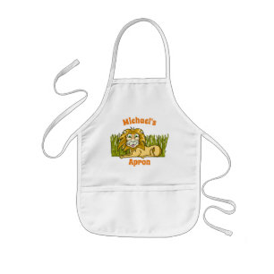 Avental Infantil Apron para Crianças de Leão Feliz