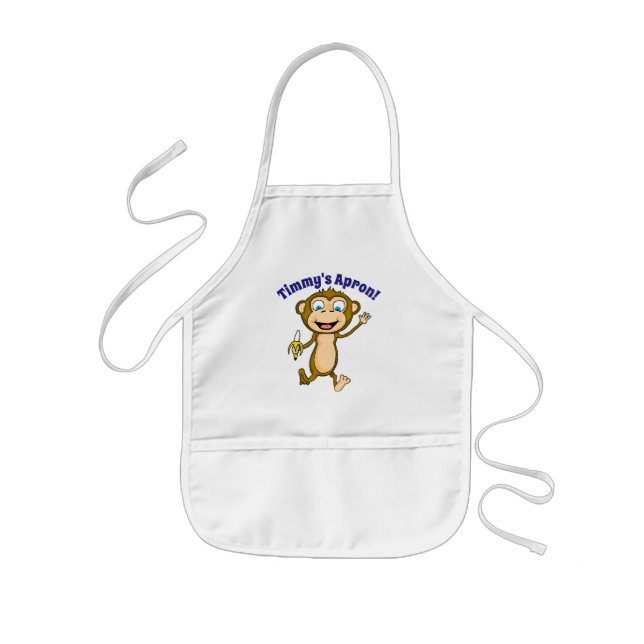Avental Infantil Apron para Crianças Macacos Felizes (Frente)
