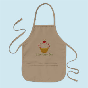 Avental Infantil Apron personalizado de Khaki do Kid Adoro Clube Ba