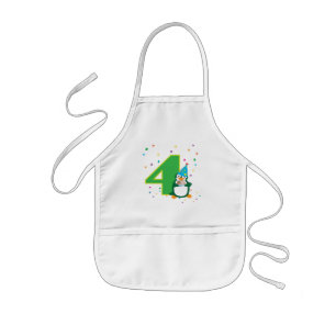Avental Infantil Apron Pinguim - 4º aniversário