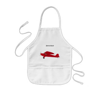 Avental Infantil Apron Vintage Red Airplane Kid