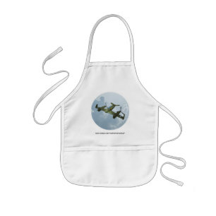 Avental Infantil Arte de Aviação Militar de Vôo de Warbird Vintage