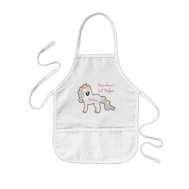 Avental Infantil Auxiliar de Crianças Personalizadas Apron/Unicorn- (Frente)