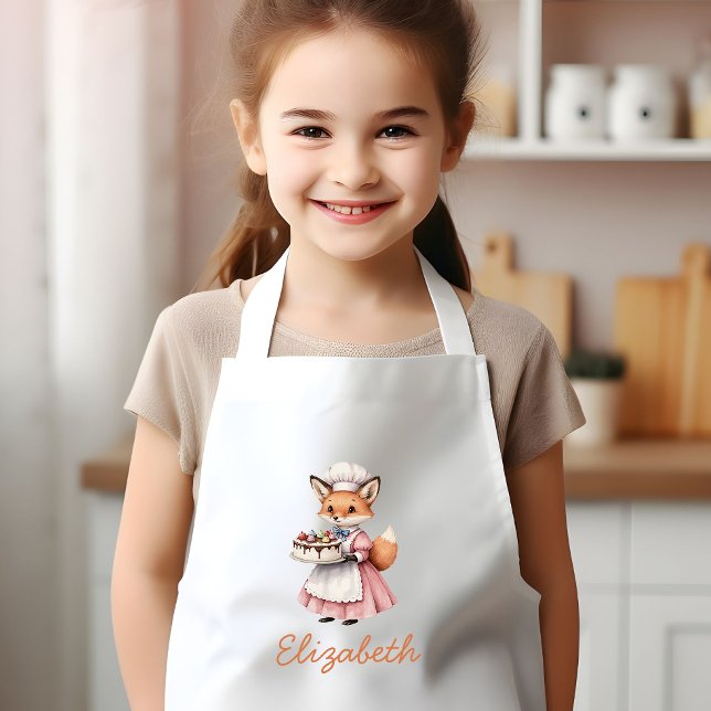 Avental Infantil Bakery Fox Cute Personalized (Criador carregado)
