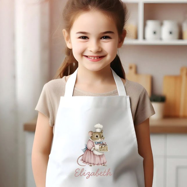 Avental Infantil Bakery Mouse Cute Personalized (Criador carregado)