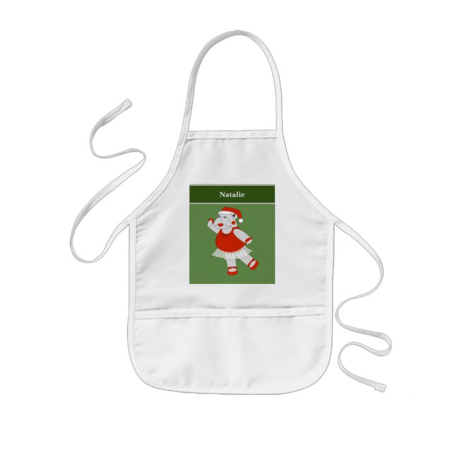 Avental Infantil Ballerina Hippo Especial de Natal (Frente)