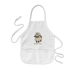 Avental Infantil Beige de Cartoon de Ovelha