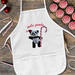 Avental Infantil Belo Natal, Panda Bear, Crianças Personalizadas Ap<br><div class="desc">O avental do seu filho fica mais fofo com um brinquedo de urso panda num chapéu de Papai Noel,  segurando uma bengala doce! Não pode ficar mais festivo do que isso. Personalize-o com o seu pequeno nome.</div>