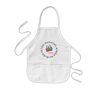 Avental Infantil Blusa da pintura da borboleta!