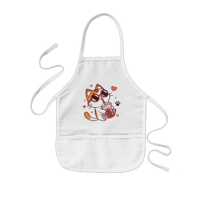 Avental Infantil Bonita Boba Tea Apron - presente de cozinha divert (Frente)