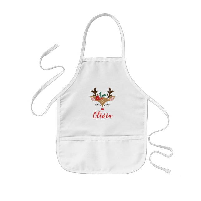 Avental Infantil Bonita Névoa de Natal Apron (Frente)