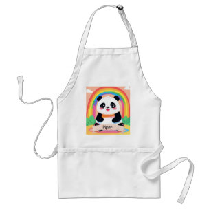 Avental Bonito Bebê Panda Rainbow