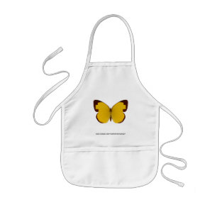 Avental Infantil Borboleta Amarela de Grama de Chocolate
