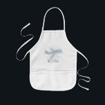 Avental Infantil Boy's Cool Doodle Airplane Sky & Name<br><div class="desc">This transport themed airplane apron design features a hand-drawn doodle airplane with a background of blue sky and clouds,  and can be personalized with your boy's name. Perfect for an airplane and travel loving kid! Check out our store for other cute designs.</div>