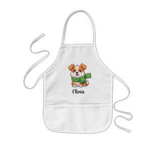 Avental Infantil Cachorro Fofo com Cachecol de Trevo