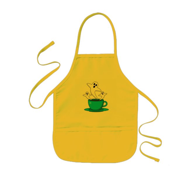 Avental Infantil Café fumante fantasma (Frente)