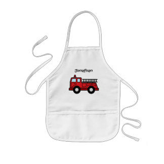 Avental Infantil Caminhão do veículo da emergência do Firetruck do