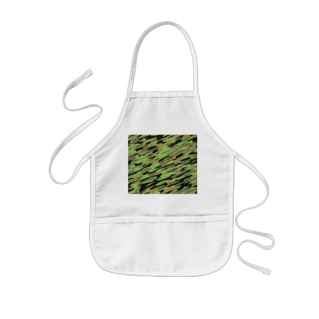 Avental Infantil Camuflagem verde do exército Textured (Frente)