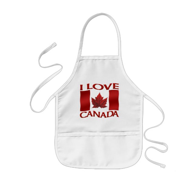 Avental Infantil Canadá Souvenir Apron Kid's I Love Canada Apron (Frente)
