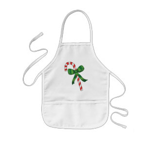 Avental Infantil Canas de Natal com Fita Verde