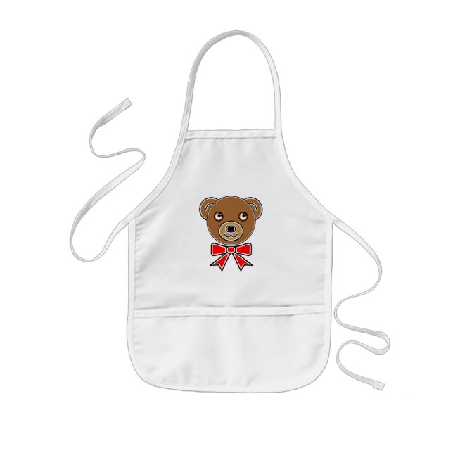Avental Infantil Cara de urso engraçado (Frente)