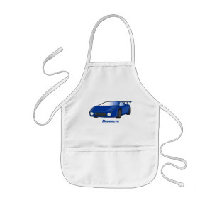 Avental Infantil Carro esportivo azul com ilustração de aerofólio