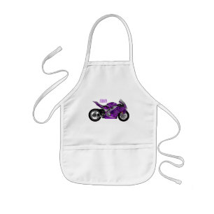 Avental Infantil Cartografia de motocicletas de esporte roxo
