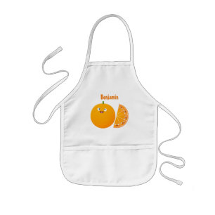 Avental Infantil Cartoon de fruta de citros de laranja feliz