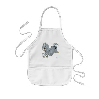 Avental Infantil Cartoon Louco Crianças de Cavalo Apron