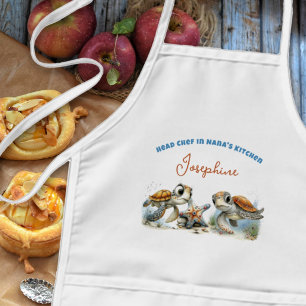 Avental Infantil Chef Infantil Personalizado Tartarugas Marinhas
