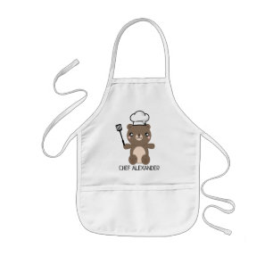 Avental Infantil Chef Teddy Bear Personalize Kids' Apron