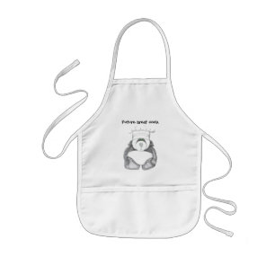 Avental Infantil Childs Apron com Panda Bear Chef Picture